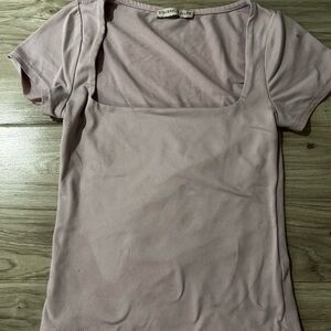 Sincerely Jules Blush Pink Square Neck Short Sleeve Tee